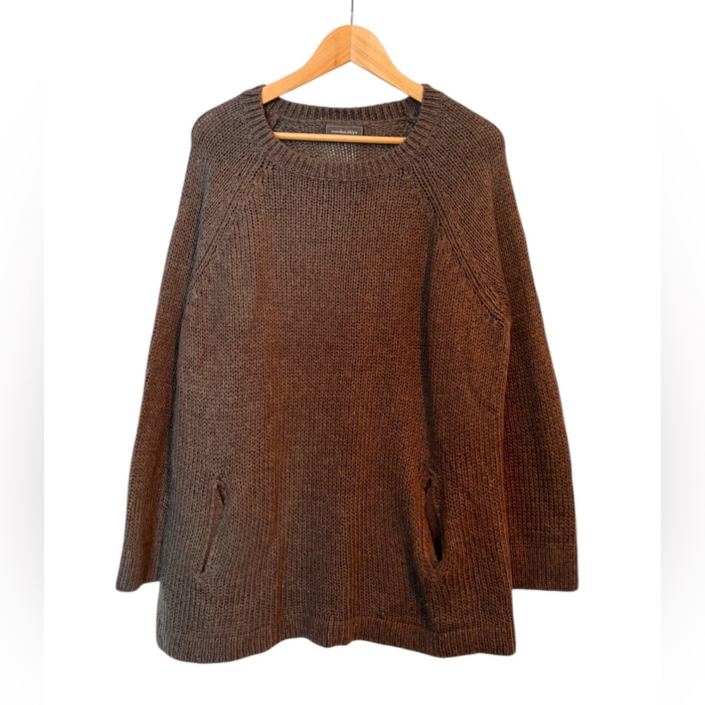 Wooden Ships Mohair/Wool blend scoop neck sweater size M/L